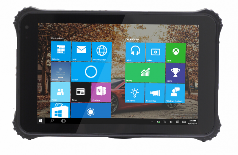 Tablette tactile 8 pouces durcie Windows 10 home Pro entreprise E8B face
