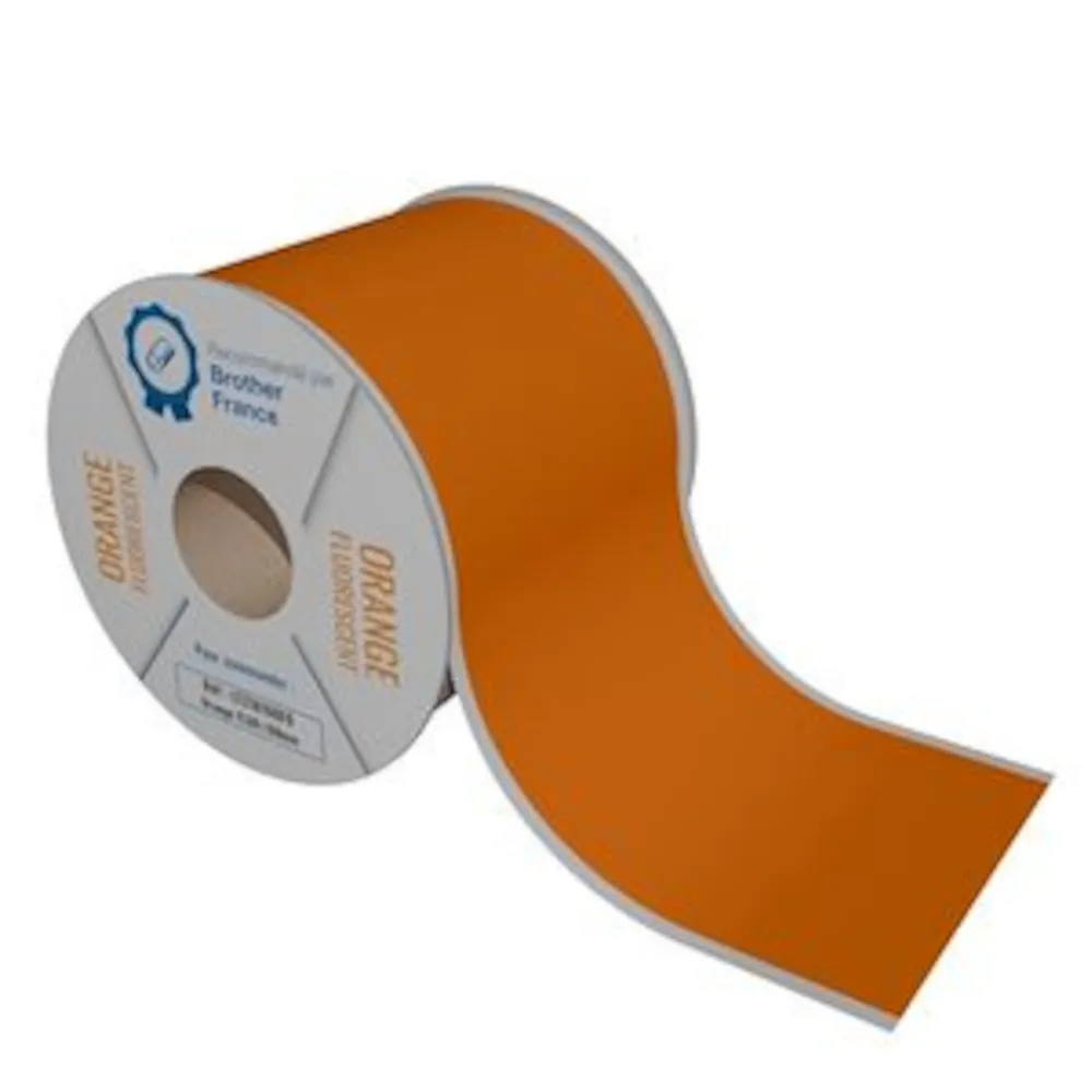 Rouleaux continu fluorescent orange 100mm x 25m