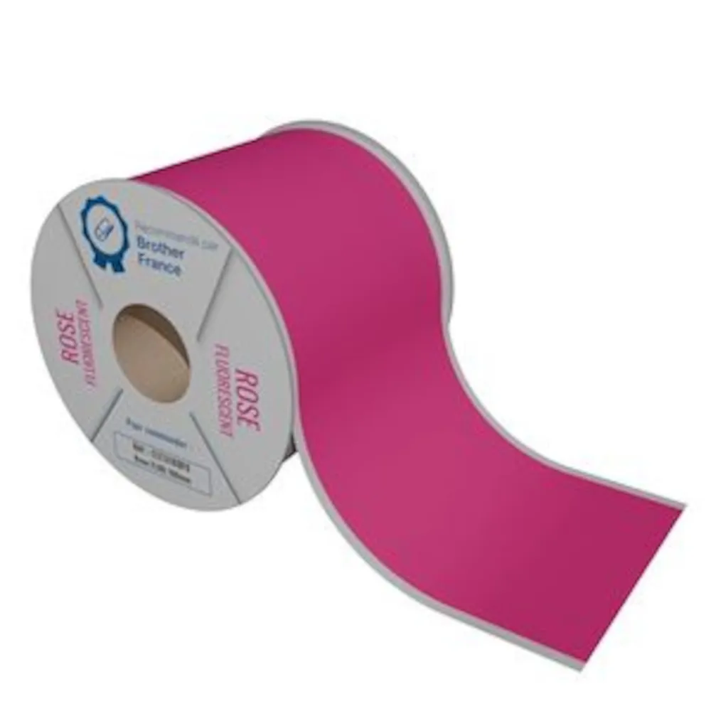 Rouleaux continu fluorescent rose 100mm x 25m