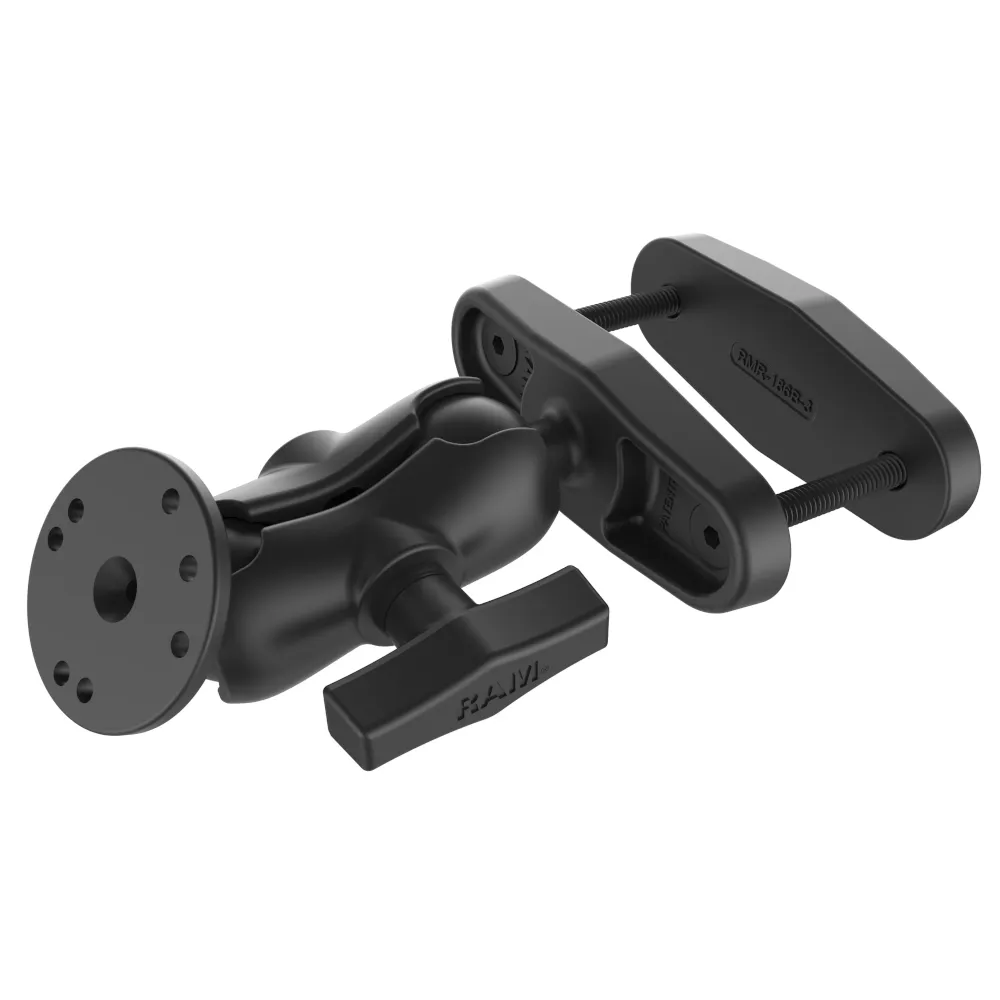 Support de poteau carré 7,62 cm avec plaque ronde AMPS - bras court