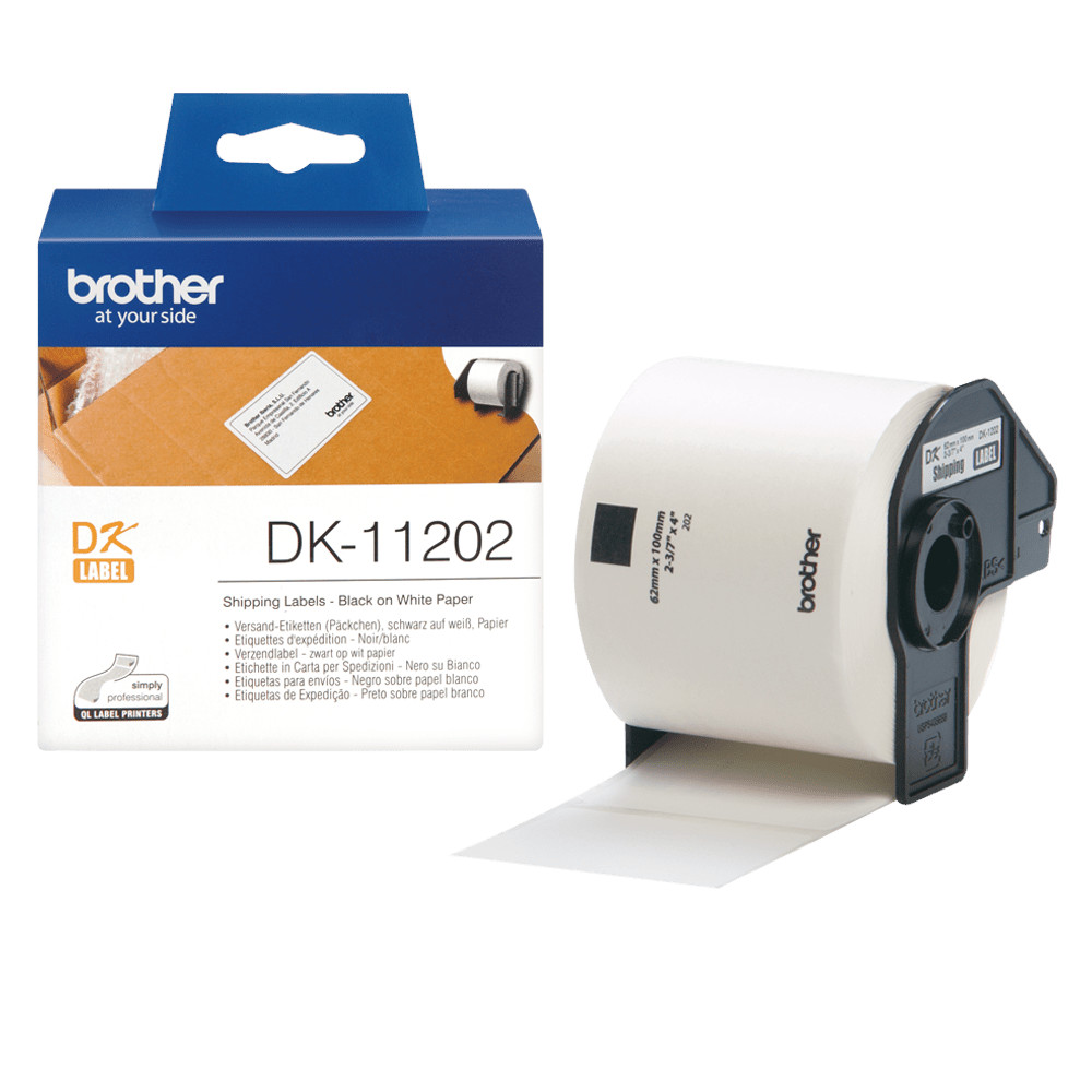 Rouleau d'étiquettes DK-11202 Noir sur blanc 62 x 100 mm