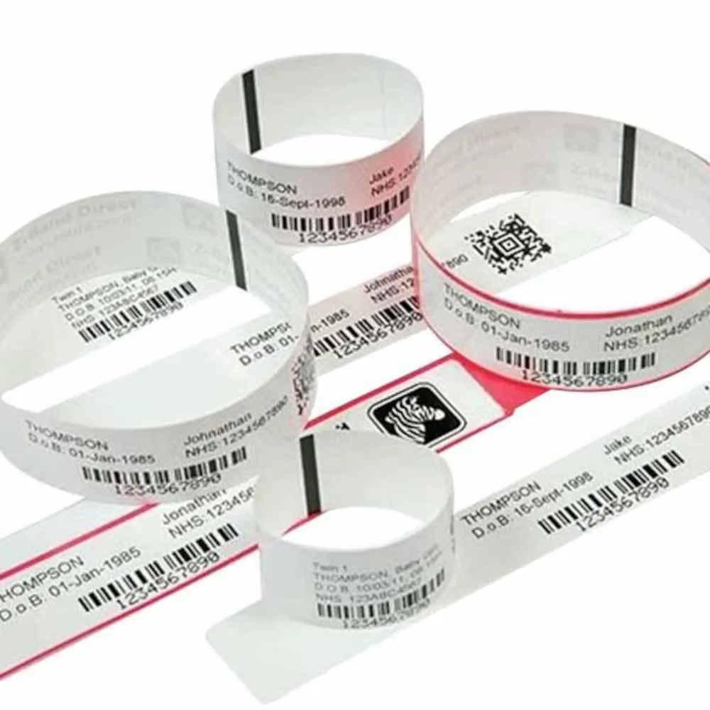Bracelet Z-BAND DIRECT 25.4mm 177.8mm bord rouge pour enfant cartouche